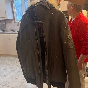 Moose Knuckles Men's Charcoal Chinos Bomber Jacket